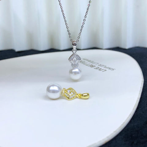 Pendant 925 Sterling Silver Accessories 8mm (Pearls Not Included)