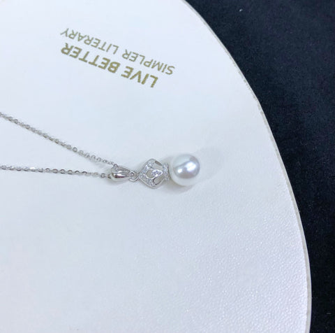 Pendant 925 Sterling Silver Accessories 8mm (Pearls Not Included)