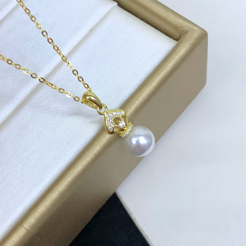 Pendant 925 Sterling Silver Accessories 8mm (Pearls Not Included)