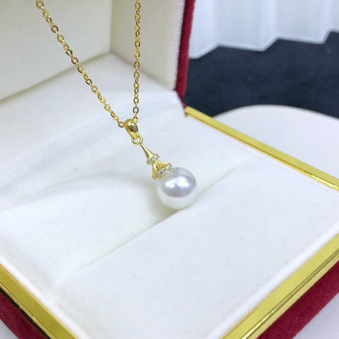 Steeple Pendant 925 Sterling Silver Accessories 9mm (Pearls Not Included)