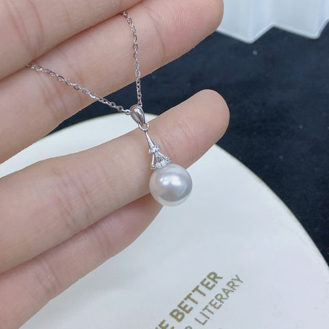 Steeple Pendant 925 Sterling Silver Accessories 9mm (Pearls Not Included)