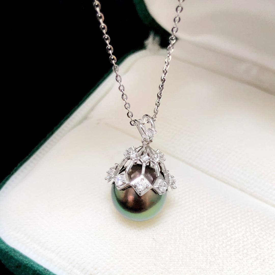 Pendant 925 Sterling Silver Accessories 11mm (Pearls Not Included)