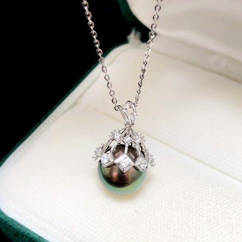 Pendant 925 Sterling Silver Accessories 11mm (Pearls Not Included)