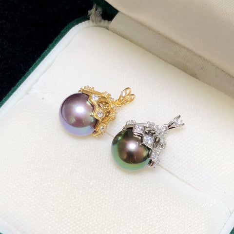 Pendant 925 Sterling Silver Accessories 11mm (Pearls Not Included)