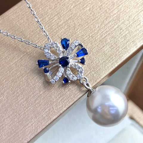 Pendant 925 Sterling Silver Accessories 10mm (Pearls Not Included)
