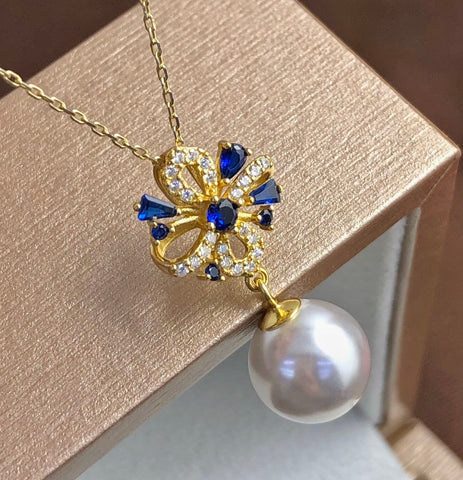 Pendant 925 Sterling Silver Accessories 10mm (Pearls Not Included)