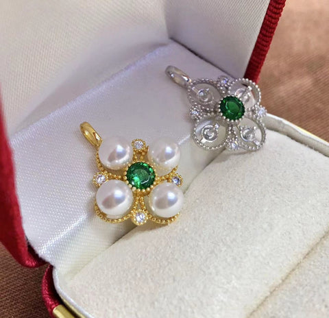 Pendant 925 Sterling Silver Accessories 5mm (Pearls Not Included)