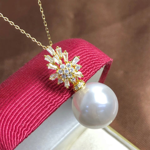 Pendant 925 Sterling Silver Accessories 13mm (Pearls Not Included)