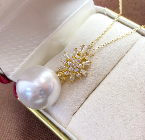 Pendant 925 Sterling Silver Accessories 13mm (Pearls Not Included)