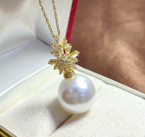 Pendant 925 Sterling Silver Accessories 13mm (Pearls Not Included)