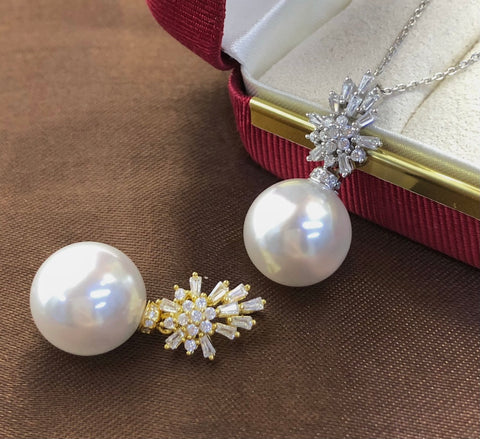 Pendant 925 Sterling Silver Accessories 13mm (Pearls Not Included)