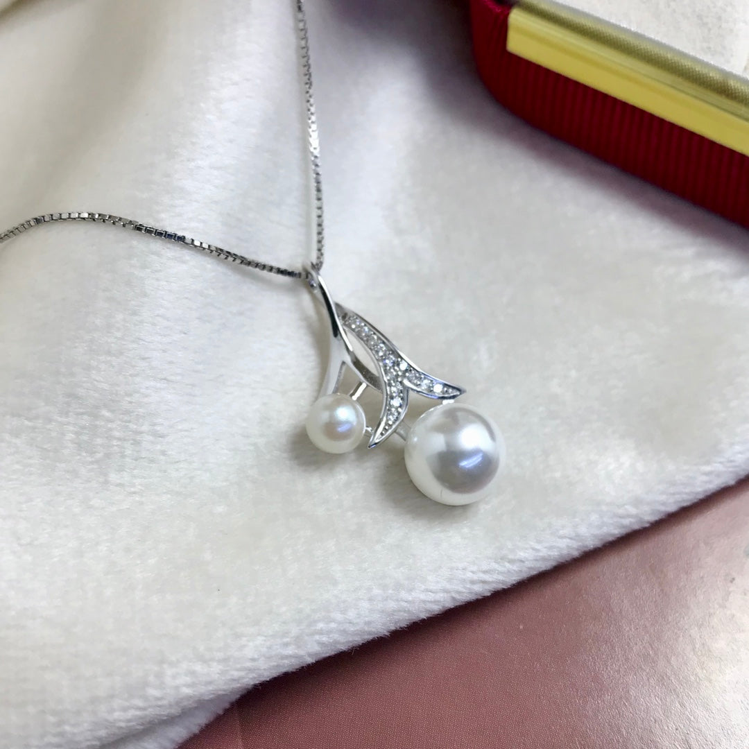 Pendant 925 Sterling Silver Accessories 4mm+8mm (Pearls Not Included)