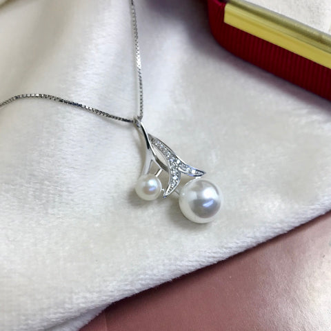 Pendant 925 Sterling Silver Accessories 4mm+8mm (Pearls Not Included)