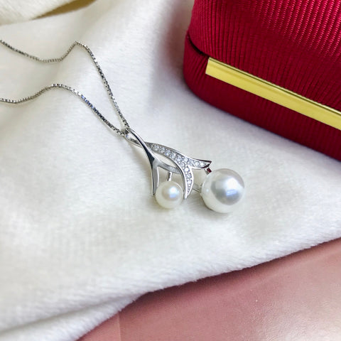 Pendant 925 Sterling Silver Accessories 4mm+8mm (Pearls Not Included)