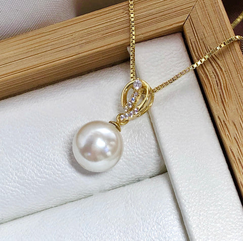 Pendant 925 Sterling Silver Accessories 10mm (Pearls Not Included)