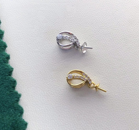 Pendant 925 Sterling Silver Accessories 10mm (Pearls Not Included)