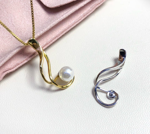 Pendant 925 Sterling Silver Accessories 6mm (Pearls Not Included)