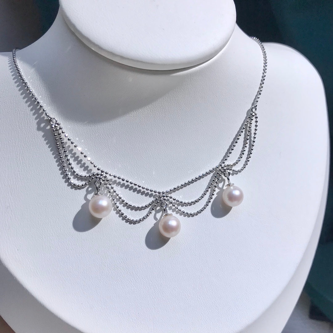Necklace 925 Sterling Silver Accessories (Pearls Not Included)