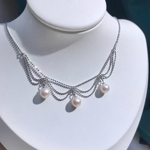 Necklace 925 Sterling Silver Accessories (Pearls Not Included)