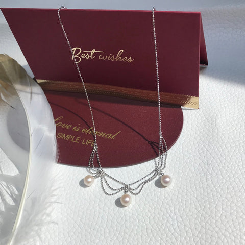 Necklace 925 Sterling Silver Accessories (Pearls Not Included)