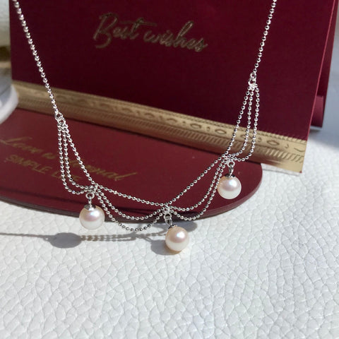 Necklace 925 Sterling Silver Accessories (Pearls Not Included)
