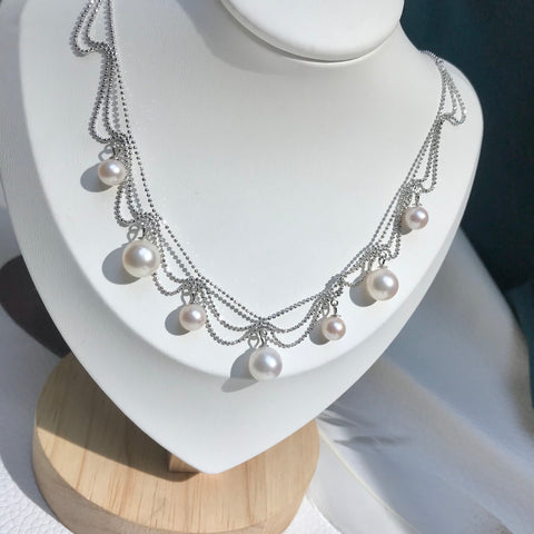 Multi-pearls Necklace 925 Sterling Silver Accessories (Pearls Not Included)