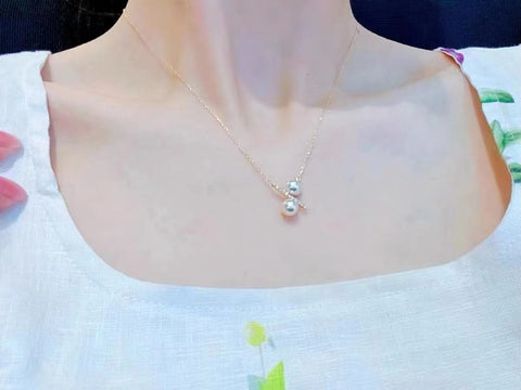 Lucky Symbol Necklace 925 Sterling Silver Accessories (Pearls Not Included)
