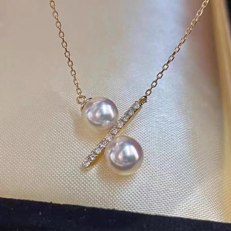 Lucky Symbol Necklace 925 Sterling Silver Accessories (Pearls Not Included)