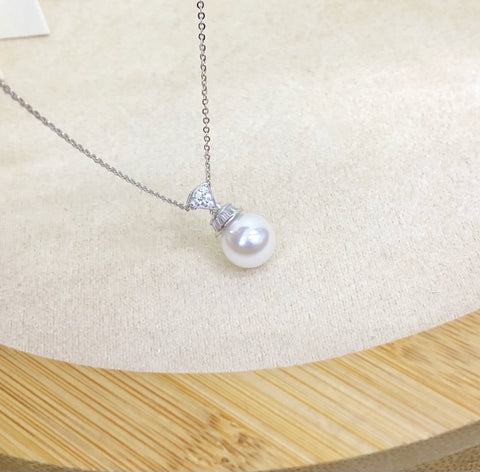 Necklace 925 Sterling Silver Accessories 10mm(Pearls Not Included)