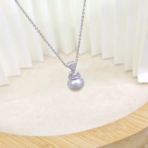 Necklace 925 Sterling Silver Accessories 10mm(Pearls Not Included)