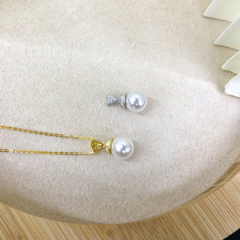 Necklace 925 Sterling Silver Accessories 10mm(Pearls Not Included)