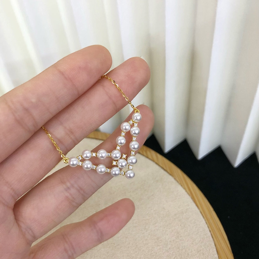 Necklace 925 Sterling Silver Accessories 3.8mm(Pearls Not Included)
