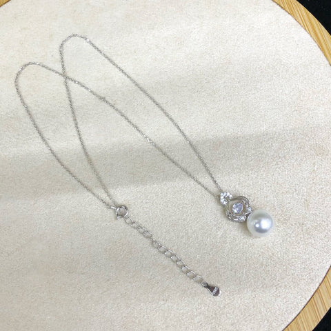 Necklace 925 Sterling Silver Accessories 10mm(Pearls Not Included)