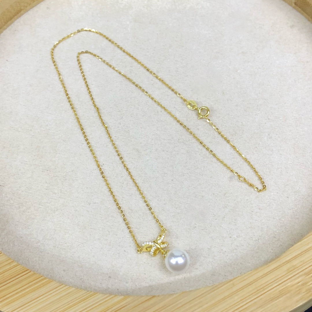 Necklace 925 Sterling Silver Accessories 9mm(Pearls Not Included)