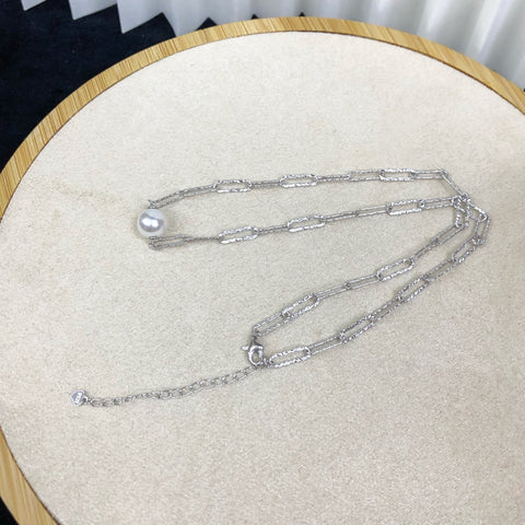 Necklace 925 Sterling Silver Accessories 9mm(Pearls Not Included)
