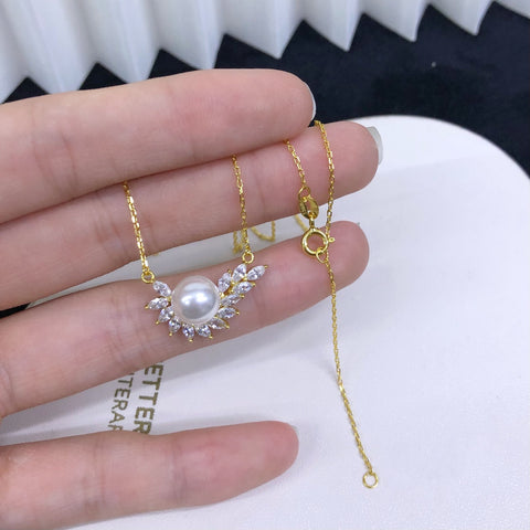 Necklace 925 Sterling Silver Accessories 8mm(Pearls Not Included)