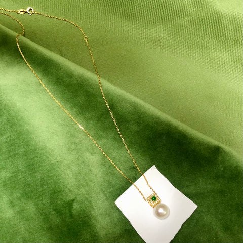Cube Necklace 925 Sterling Silver Accessories 9mm(Pearls Not Included)