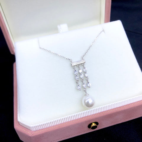 Necklace 925 Sterling Silver Accessories 8mm(Pearls Not Included)