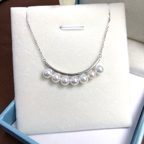 Curve Necklace 925 Sterling Silver Accessories 5mm(Pearls Not Included)