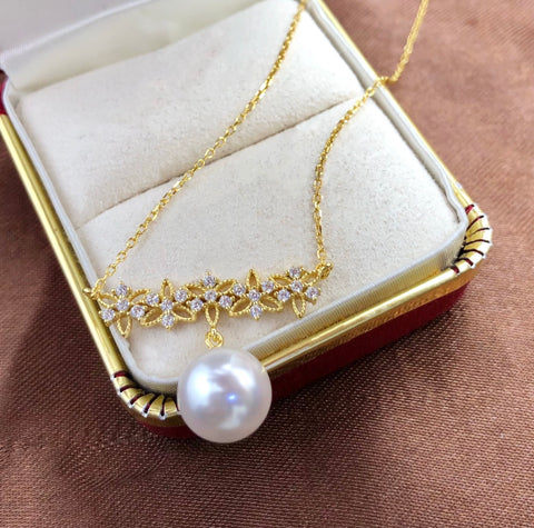 Necklace 925 Sterling Silver Accessories 12mm(Pearls Not Included)