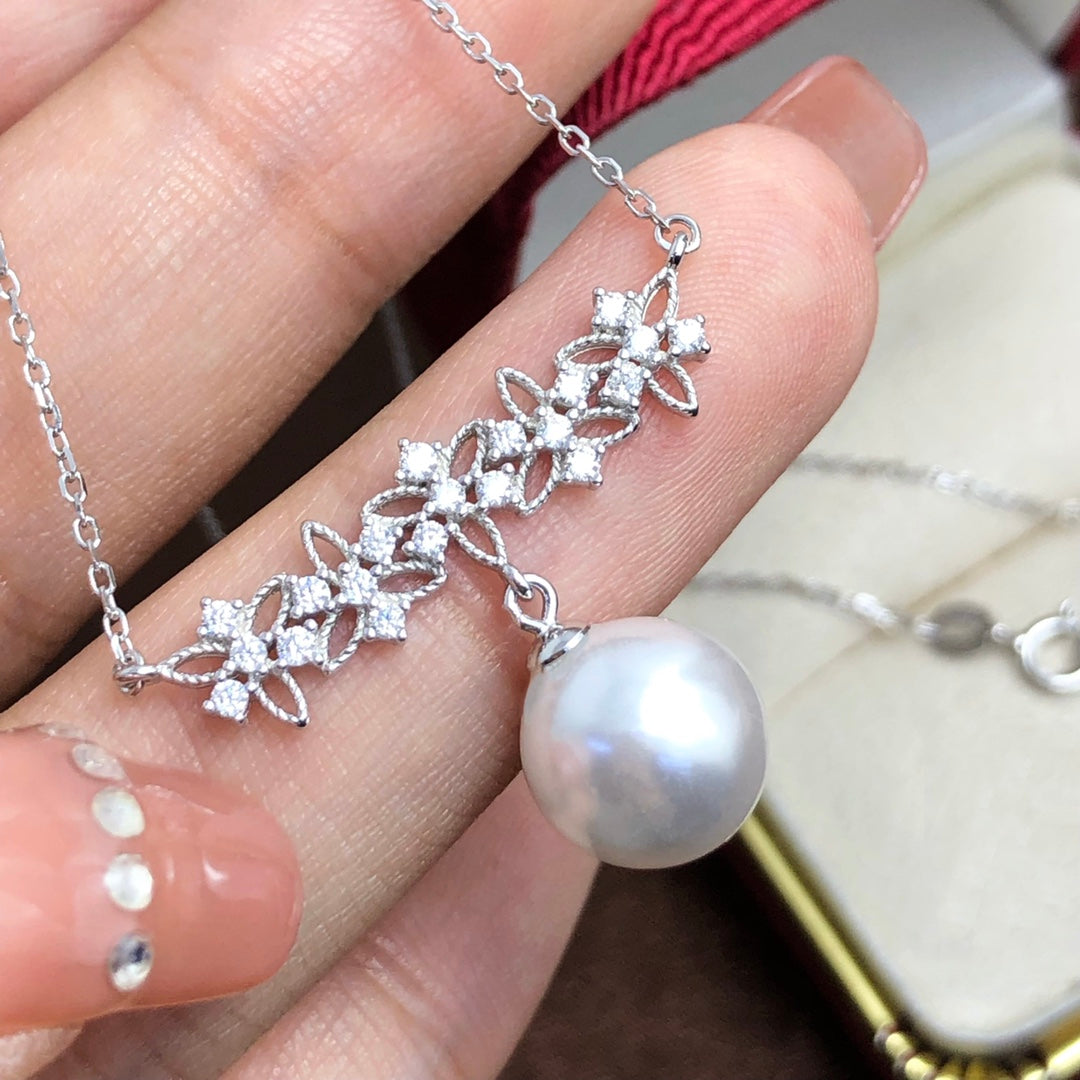 Necklace 925 Sterling Silver Accessories 12mm(Pearls Not Included)