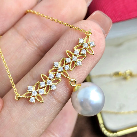 Necklace 925 Sterling Silver Accessories 12mm(Pearls Not Included)