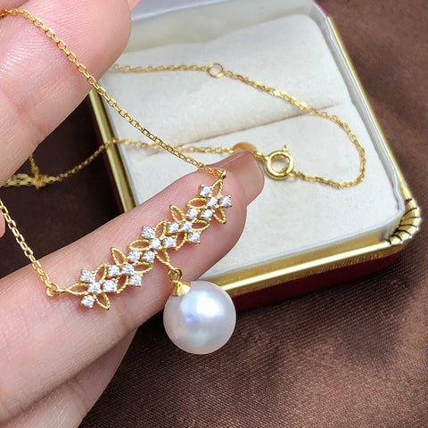 Necklace 925 Sterling Silver Accessories 12mm(Pearls Not Included)