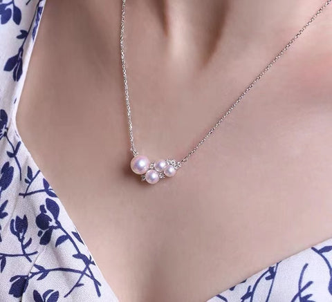 Necklace 925 Sterling Silver Accessories 6-7-8mm(Pearls Not Included)