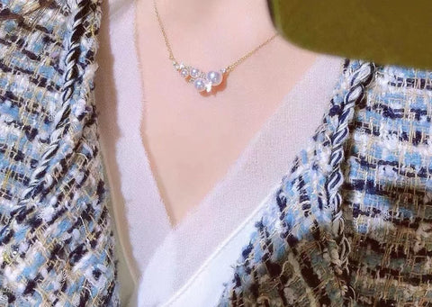 Necklace 925 Sterling Silver Accessories 6-7-8mm(Pearls Not Included)