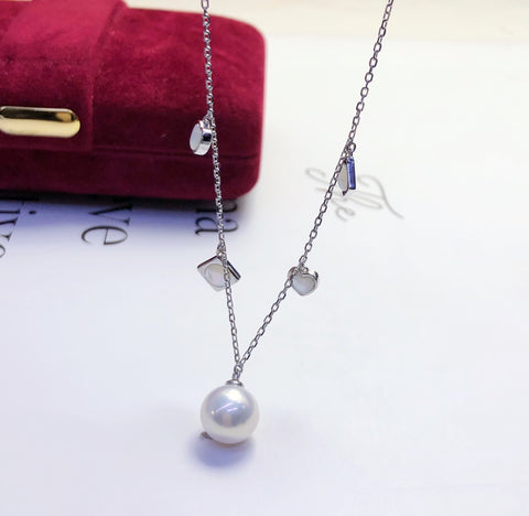 Necklace 925 Sterling Silver Accessories 9mm(Pearls Not Included)