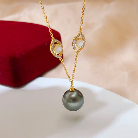 Necklace 925 Sterling Silver Accessories 14mm(Pearls Not Included)