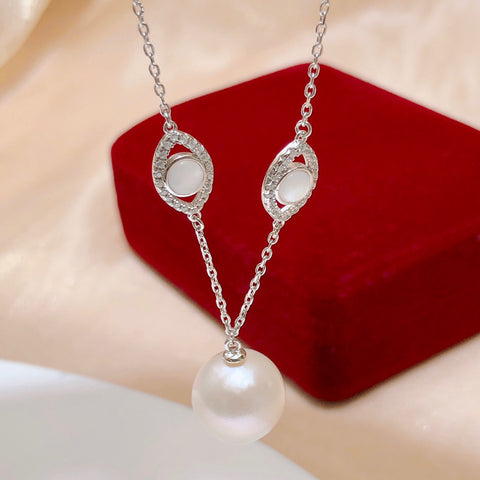 Necklace 925 Sterling Silver Accessories 14mm(Pearls Not Included)