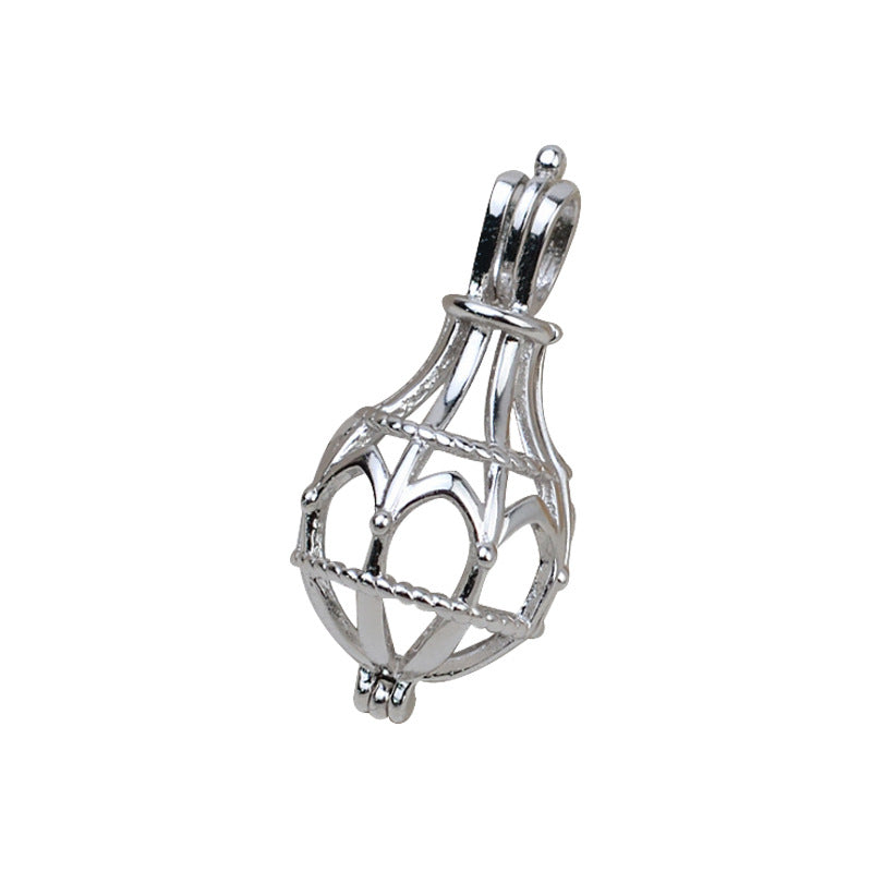 Lucky Cage Pendant 925 Sterling Silver Pearl Accessories 8-10mm (Pearls Not Included)