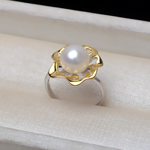 Flower Rings 925 Sterling Silver Accessories 7-9mm (Pearls Not Included)